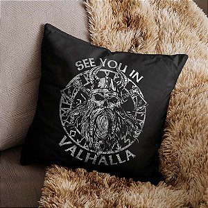 Almofada Vikings Vejo Você em Valhalla See You In Valhalla Ragnar Lothbrok 45x45