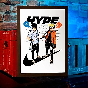 Quadro Naruto e Sasuke Nike x Adidas Hype Beast A3