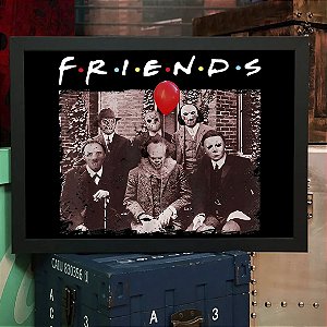 Quadro Friends Halloween Horror Freddy Jason Saw Hannibal It Mayers A3