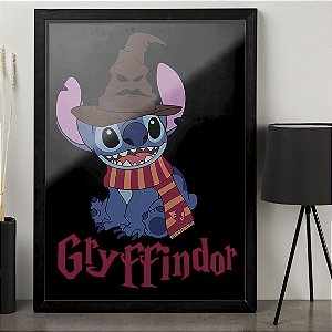 Quadro Stitch Bruxo Harry Potter Grifinória Gryffindor A3
