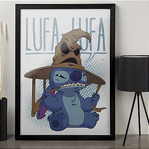 Quadro Stitch Chapéu Seletor Lufa Lufa Harry Potter A3