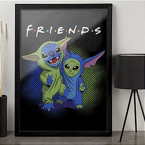 Quadro Yoda e Stitch Friends Star Wars A3