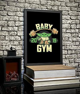 Quadro Baby Yoda GYM Fitness Star Wars A3
