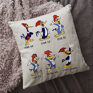 Almofada A Evolução Pica-Pau Woody Woodpecker Desenho Animado 45x45