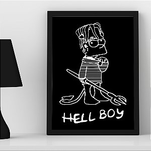 Quadro Bart Simpsons Hellboy Os Simpsons A3