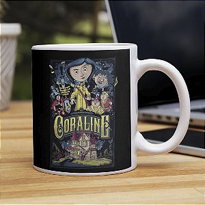 Caneca Be Careful What You Wish For Cuidado com o que você deseja para Coraline Branca