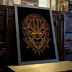 Quadro Black Panther Golden Pantera Negra Marvel Comics A3