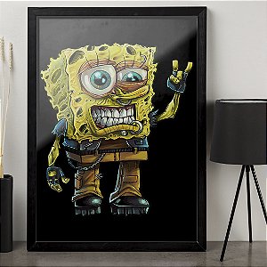 Quadro Bob Esponja Rock And Roll A3