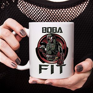 Caneca Boba Fett Fit Star Wars Branca