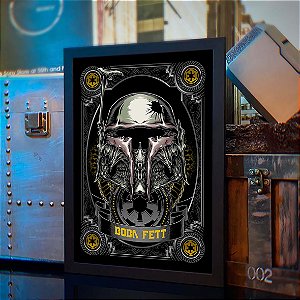 Quadro Boba Fett Skull Art Caveira Star Wars A3