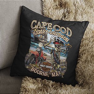Almofada Cape Cod Harley Davidson Cycles Motorcycle Bourne 45x45