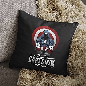 Almofada Capts Gym Elite Training Capitão America Escudo Marvel Comics 45x45