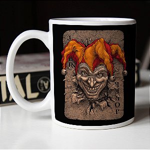 Caneca Card Joker Carta Coringa DC Comics Branca