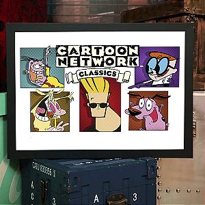 Quadro Cartoon Network Classics Du Dudu e Edu Johnny Bravo Dexter A Vaca e o Frango Coragem A3