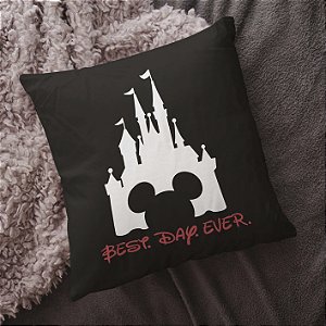 Almofada Castle Mickey Mouse E Minnie Best Day Ever Castelo Disney 45x45