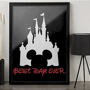 Quadro Castle Mickey Mouse E Minnie Best Day Ever Castelo Disney A3