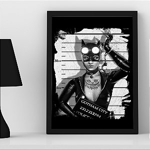 Quadro Catwoman Jail Gotham City Policia Mulher Gato DC Comics A3