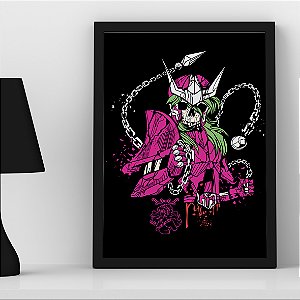 Quadro Os Cavaleiros do Zodíaco Shun de Andrômeda Zumbi Virgem Saint Seiya A3