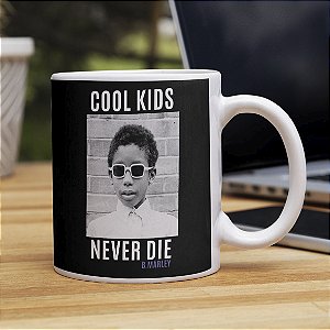 Caneca Cool Kids Never Die Bob Marley Reggae Branca
