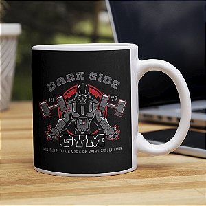 Caneca Dark Side Gym We Find Your Lack Of Gains Disturbing Stars Wars Darth Vader Branca
