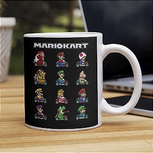 Caneca Super Mario Kart Nintendo Branca