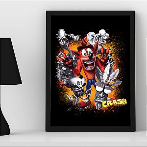 Quadro Crash Bandicoot Personagens PlayStation A3