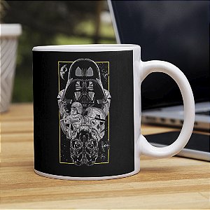 Caneca Darth Vader e os Troopers Império Star Wars Branca
