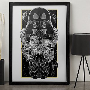 Quadro Darth Vader e os Troopers Império Star Wars A3