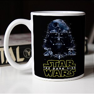 Caneca Darth Vader The Dark Side Star Wars Branca