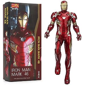 Estátua Homem de Ferro Iron Man Mark 46 XLVI Capitão America 3 Guerra Civil Marvel Comics Escala 1/6 Crazy Toys