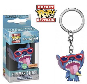 Funko Pocket Pop Keychains Chaveiro Summer Stitch Lilo e Stitch Disney