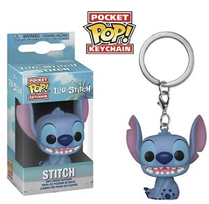 Funko Pocket Pop Keychains Chaveiro Stitch Sentado Lilo e Stitch Disney