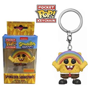 Funko Pocket Pop Keychains Chaveiro Bob Esponja Calça Quadrada Arco Íris