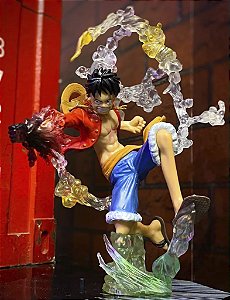 Estátua Colecionável Monkey D. Luffy Punho de Fogo One Piece Battle Gear 18 cm