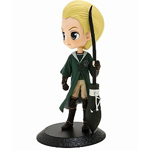 Estátua Colecionável Qposket Draco Malfoy Quadribol Vassoura Sonserina Harry Potter 15 cm