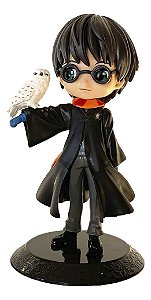 Estátua Colecionável Qposket Harry Potter e Edwiges Coruja Grifinória 15 cm