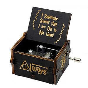 Caixa Caixinha de Música I Solemnly Swear That I Am Up To No Good Always Harry Potter Preto