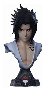 Estátua Busto Colecionável Sasuke Uchiha Marca Da Maldição Naruto Shippuden Anime 15 cm