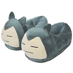 Pantufa de Pelúcia 3D Snorlax Pokémon Tamanho Único 28 cm