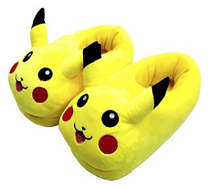 Pantufa de Pelúcia 3D Pikachu Pokémon Tamanho Único 28 cm