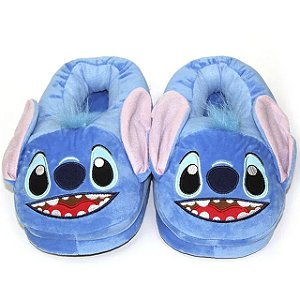 Pantufa de Pelúcia 3D Stitch Sorrindo Lilo e Stitch Tamanho Único 28 cm
