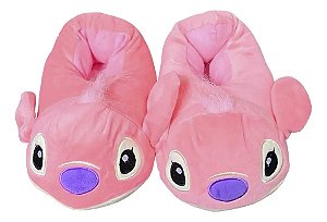 Pantufa de Pelúcia 3D Angel Lilo e Stitch Tamanho Único 28 cm