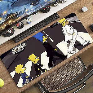 Mousepad Gamer Os Simpsons Abbey Road Beatles 90x40 cm