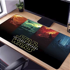 Mousepad Gamer Star Wars The Force Awakens O Despertar da Força Guerra nas Estrelas 90x40 cm