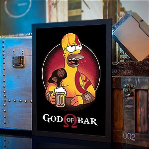 Quadro God Of Bar Homer Beer Os Simpsons Kratos God Of War A3