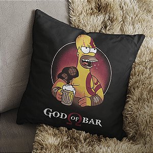 Almofada God Of Bar Homer Beer Os Simpsons Kratos God Of War 45x45