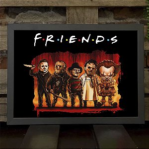 Quadro Friends Halloween Horror Serial Killers Terror Personagens A3