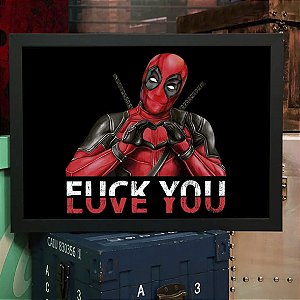 Quadro Deadpool Fuck You Love You Marvel Comics A3