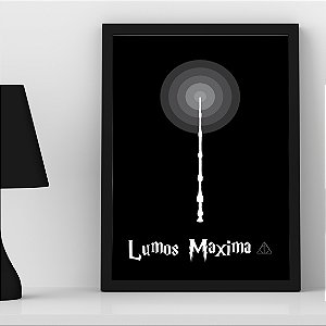 Quadro Lumos Maxima Feitiço Magia Harry Potter Relíquias da Morte Deathly Hallows A3