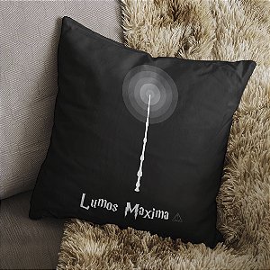 Almofada Lumos Maxima Feitiço Magia Harry Potter Relíquias da Morte Deathly Hallows 45x45